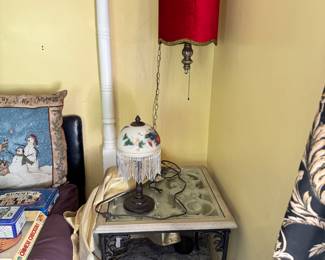 Lamps, metal table 