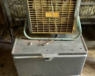 Vintage Coleman Cooler and a Fan