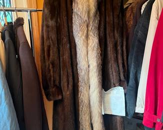 Mink Coat with Crystal Dyed Fox Trim