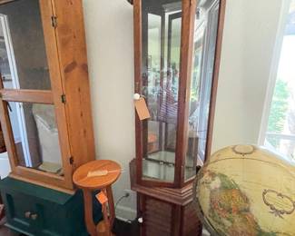 curio cabinet & globe