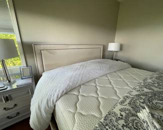 nice king bed w/upholstered headboard