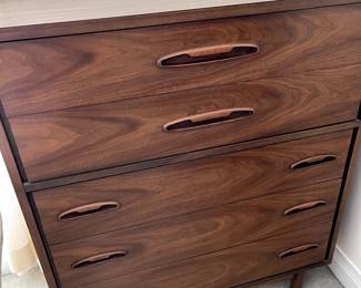 Mid Century perfection!  Tall chest of drawers that matches the beautiful  dresser and night stand.  Would make any bedroom proud!  Excellent condition.