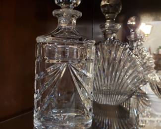 Waterford and crystal decanters