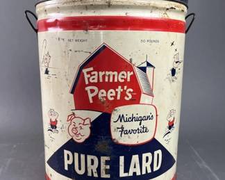 Lot 258 | Vintage Farmer Peet's Pure Lard Can