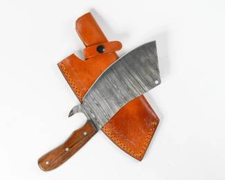 Lot 103q | Handmade Damascus Steel Butcher Knife