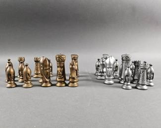 Lot 18 | Gold and Silver Colored Chess Pieces