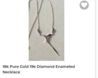 18k enameled diamond necklace