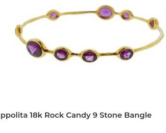 18k ippolita 9 stone amethyst bangle bracelet