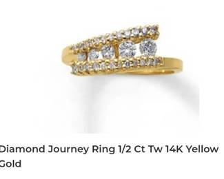 Kays 14k diamond journey ring 1/2cttw