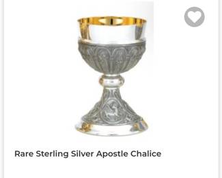 Rare sterling silver gold plated sterling plated 12 apostle chalice 