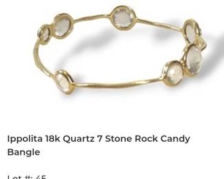 18k ippolita clear quartz 7 stone bangle bracelet 