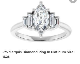 Platinum .75 Marquis diamond ring