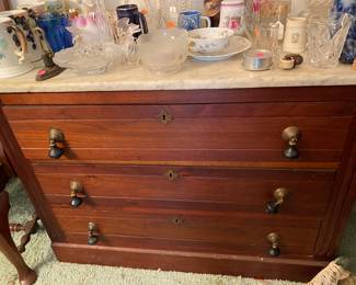 Beautiful Marble top chest could also be used as a server