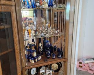 Corner Display Cabinet, Collectable Glassware