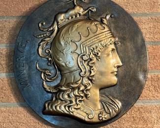 MCM Medieval knight head plaque