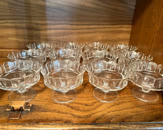 Early American patterned glass dessert dishes