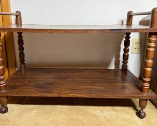 rolling wood tv stand