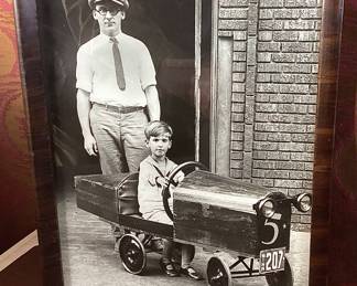 Outstanding antique photo of Minnesota “Soap Box Derby ? “ racer