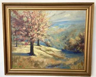 Brown County, Indiana landscape; well listed artist Belle Bogardus Robbins