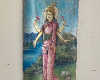 Antique painting of Hindu  goddess Lakshmi