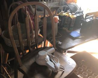 chairs, canning jars