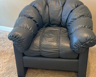 Leather Club Chair, 35" W x 39" D x 19" H (seat), 28" H (arms/back) $450