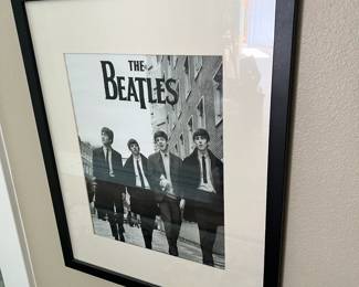 1964 Framed & Matted Print of The Beatles Walking the Streets of London 