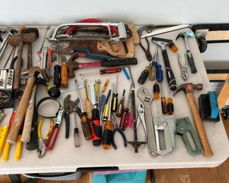 Assortment of Hand Tools - Hammers, Screwdrivers, Pliers, Wrenches