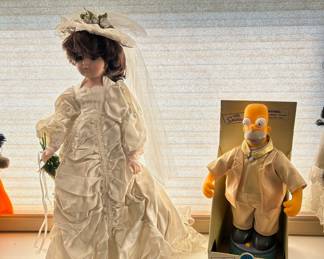 Victorian Porcelain Bride Doll, The Simpsons Dancing Homer Simpson Toy