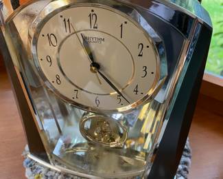 Rhythm Gold & Grey Tone Mantel Clock 