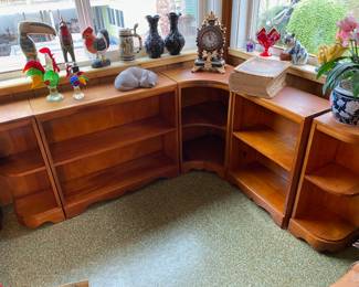 5 Piece Modular Mid Century Corner Shelving