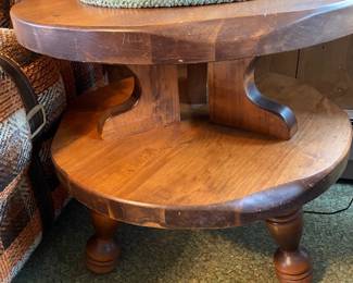 Solid Wood Two Tier End Table