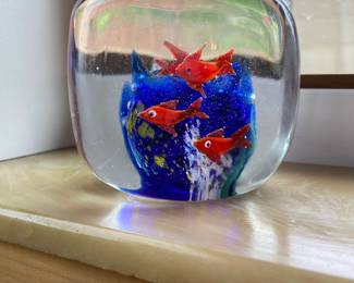 Art Glass Aquarium Paperweight