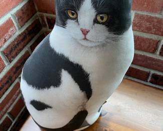  Silk Screened Cotton Cat Doorstop made by Adeline Halvorson