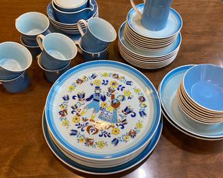 Set of 8 Mikasa International Playmates Love Story Dinner Plates, 16 Piece Mikasa Colormates Blue Bell, 25 Piece Mikasa Playmates Azure 