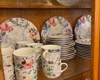American Atelier at Home Rose Toile Porcelain Dinnerware Set