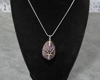 Amethyst Tree Of Life Sterling Silver Necklace