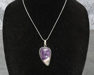 Sterling Silver Amethyst Necklace See Video