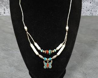 Vintage Turquoise Butterfly Necklace See Video