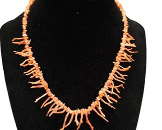 Vintage Orange Coral Necklace See Video