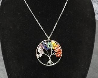 Chakra Tree Of Life Necklace With Stones See Video