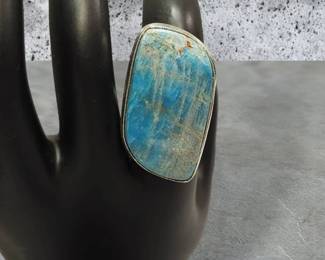 Blue Apatite Sterling Silver Ring See Video