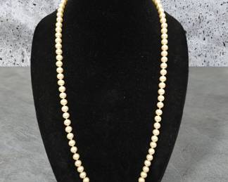 G. Silver Hand Knotted Pearl Necklace See Video