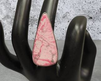Pink Sea Sediment Jasper Sterling Silver Ring