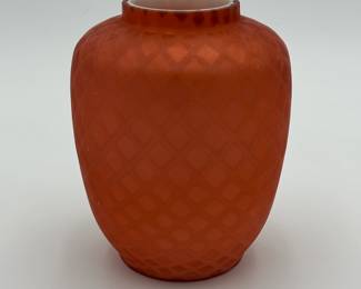 Tangerine Satin Glass Vase
