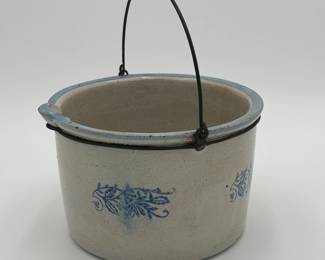 Wildflower Stoneware Batter Crock with Spout