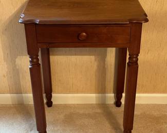 Walnut One Drawer Stand Table with Nice Shaped Top