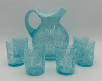 Blue Opalescent Water Set