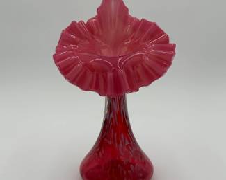 Cranberry Opalescent Fenton Jack in the Pulpet Vase