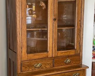 Oak Breakfront Kitchen Cabinet